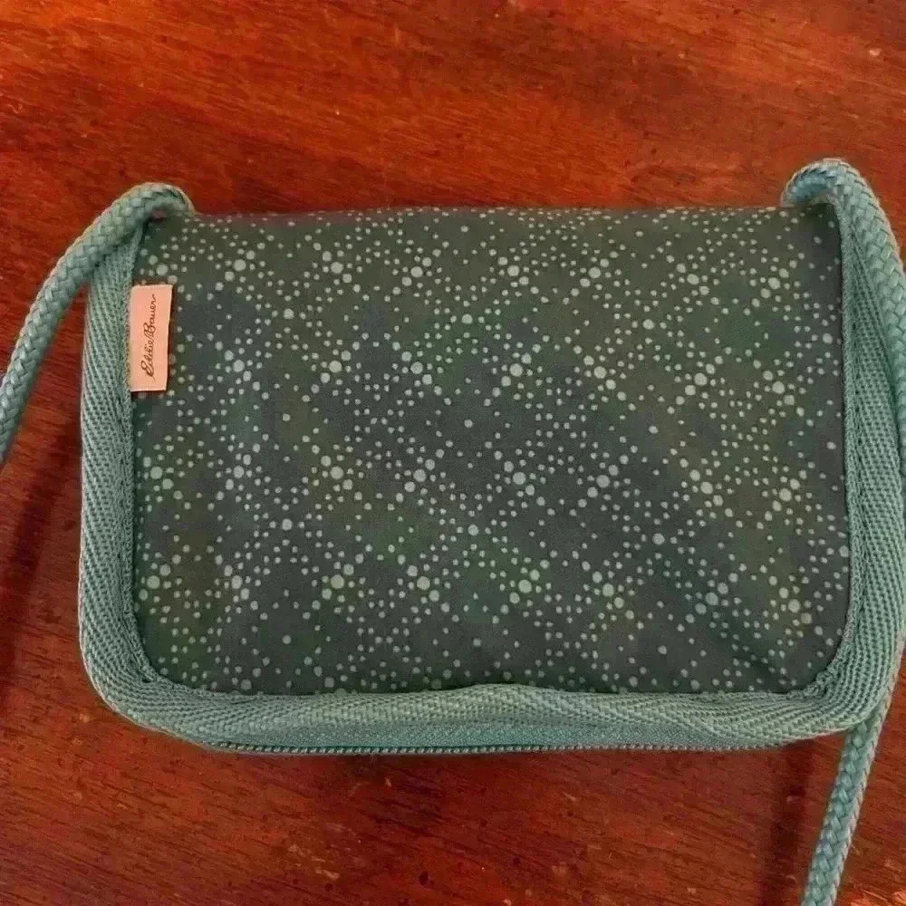 Eddie Bauer small travel crossbody teal color